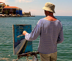 Man Oil Painting by the ocean