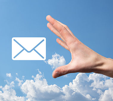 Hand sending email icon