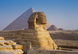 The sphinx and pyramids in Egypt