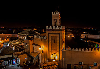Marrakech architecture at night