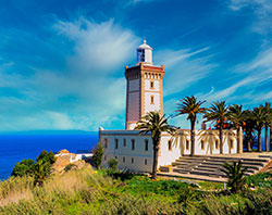 Historic landmark on the coast of Tangier, Morocco